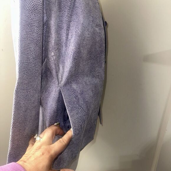Colebrook & Co. Women's Purple Snake Print Leather Jacket Size Large - Picture 10 of 13